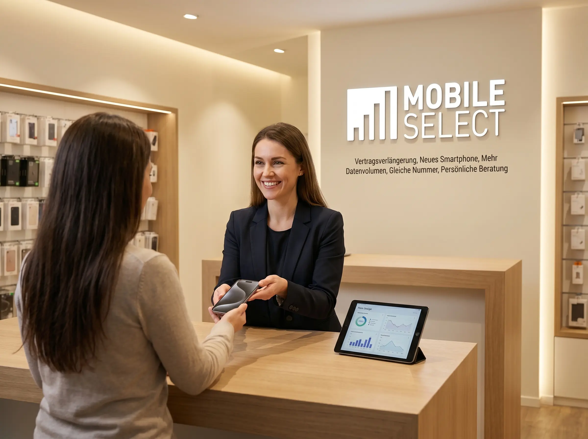 Begrüßung in einer Filiale von MS Mobile Select
