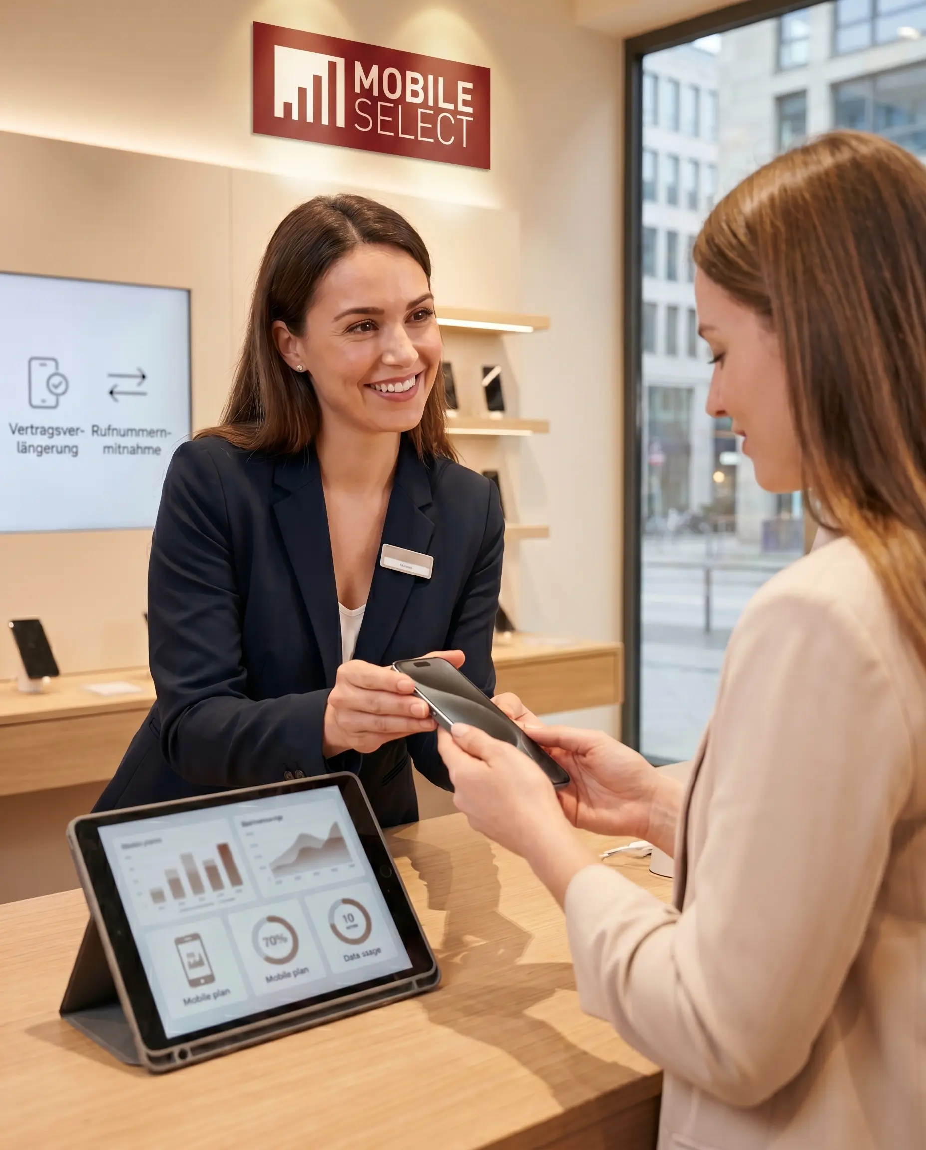 Beratung in einer Filiale von MS Mobile Select
